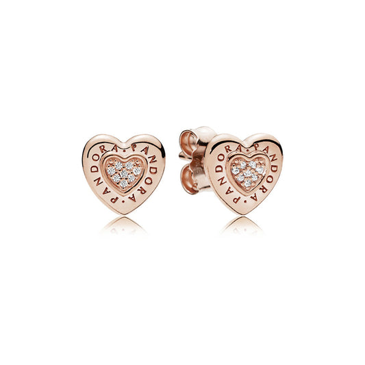 Aretes Pendientes Pandora Rose Corazon Genuino con Circonitas 287382CZ Plata 925