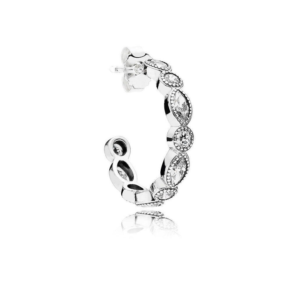 Aretes Pendientes Pandora Circulo de Lagrimas Brillantes 290724CZ Plata 925