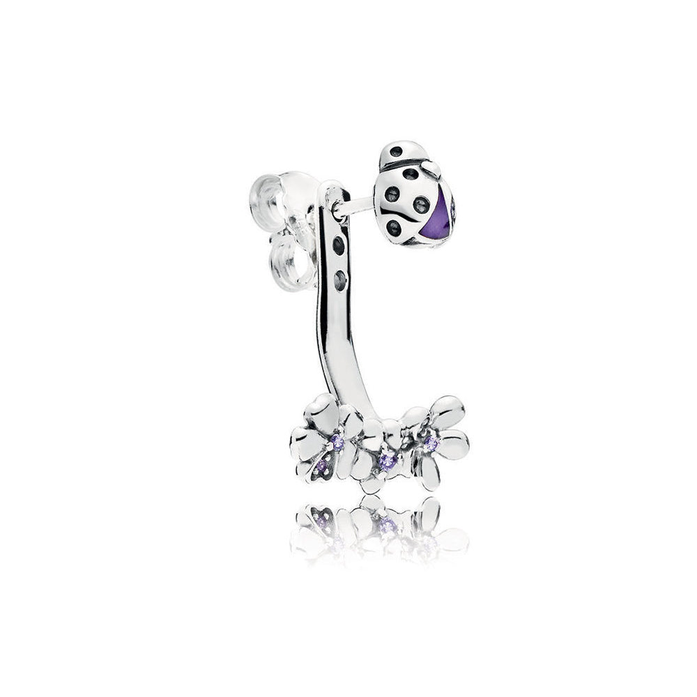 Aretes Pendientes Pandora Doble Uso Pradera de Mariquitas 297123NLC Plata 925