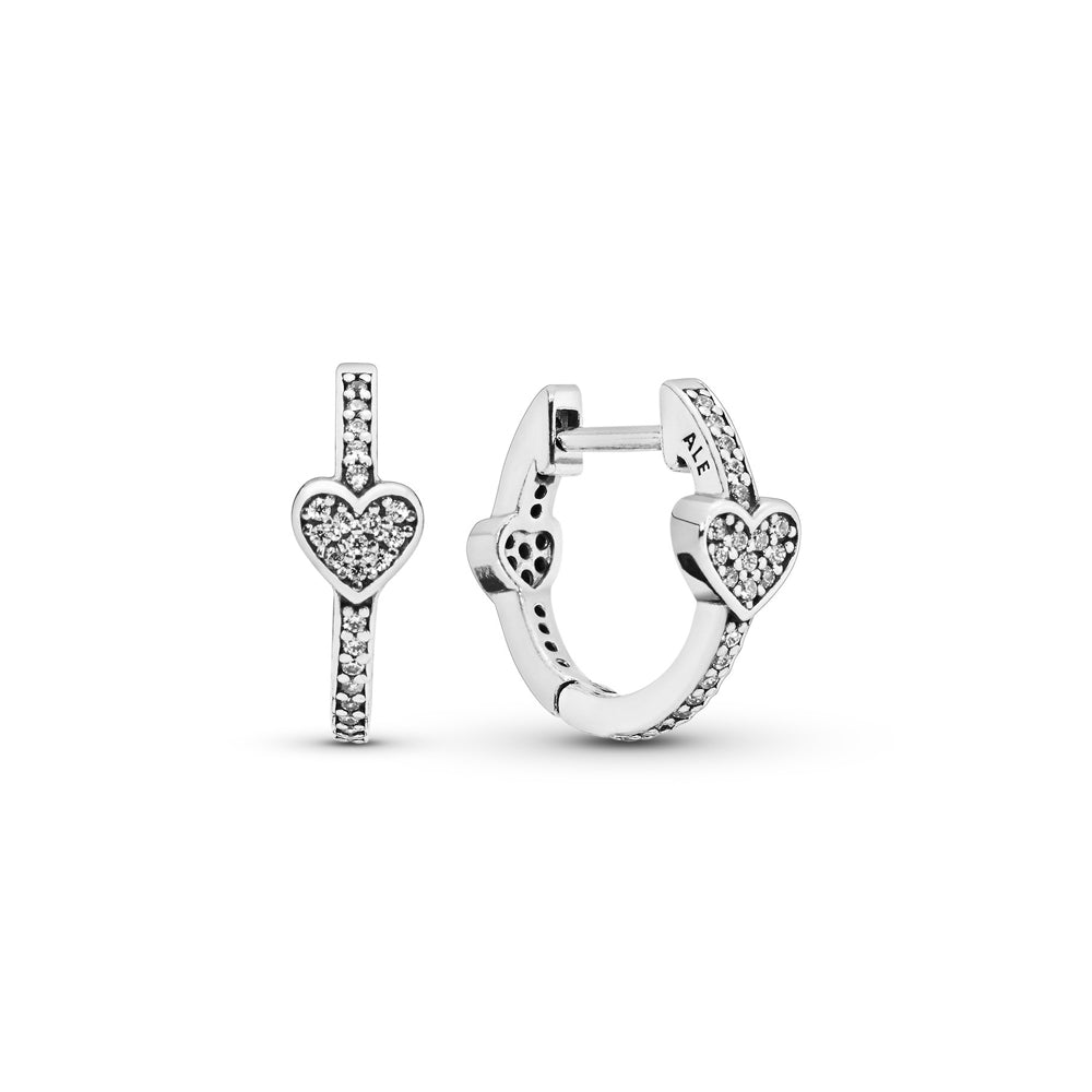 Aretes Pendientes Pandora Aro Pavé Corazón Seductor 297290CZ Plata 925