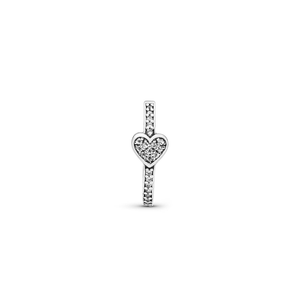 Aretes Pendientes Pandora Aro Pavé Corazón Seductor 297290CZ Plata 925