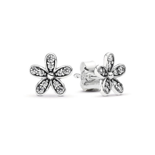 Aretes Pendientes Pandora Tipo Topo Daisies Deslumbrantes 290570CZ Plata 925