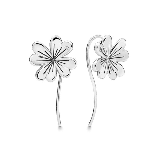 Aretes Pendientes Pandora Trebol de Cuatro Hojas 297908CZ Plata 925