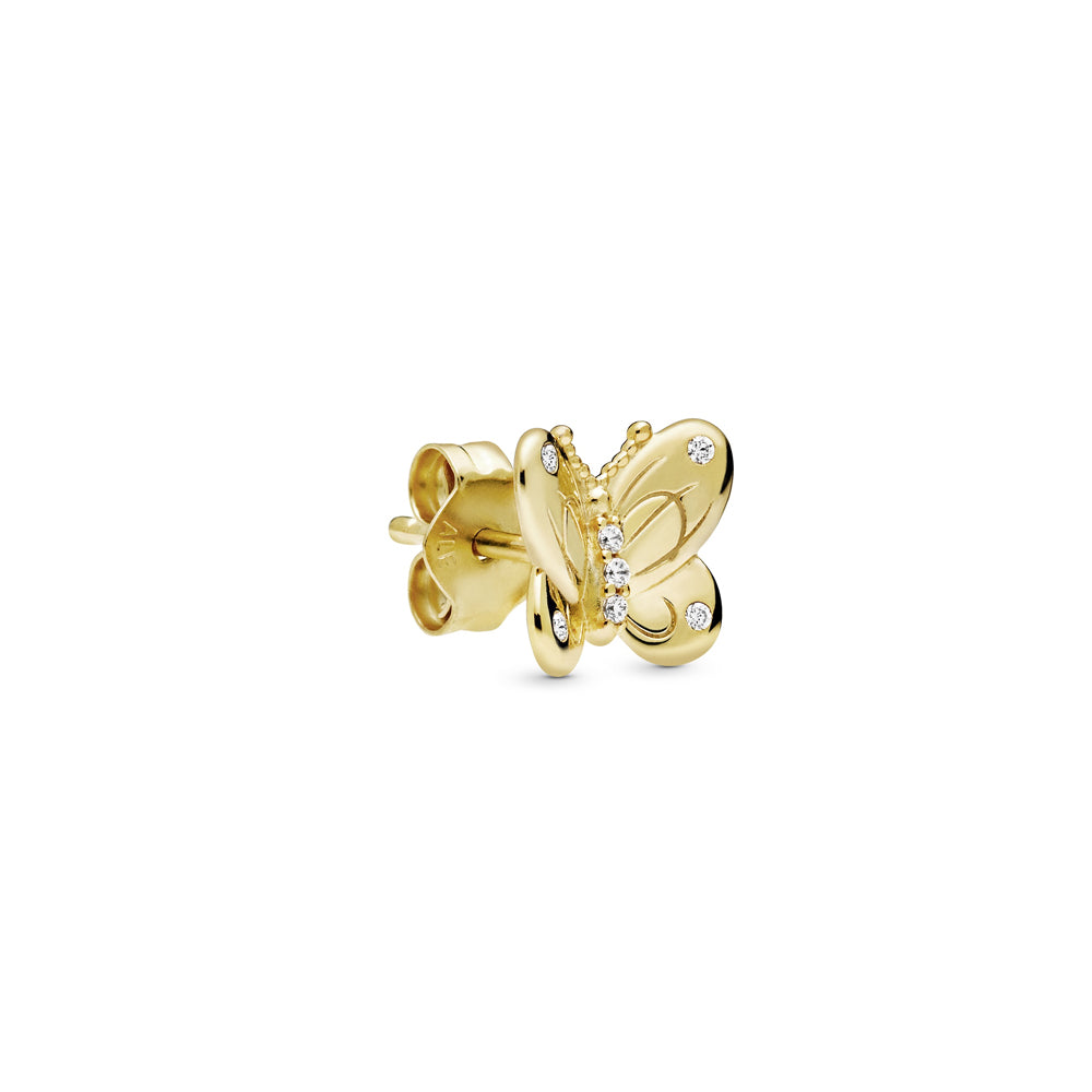 Aretes Pendientes Pandora  Mariposas Doradas Brillantes 267921CZ Chapado en Oro 18k