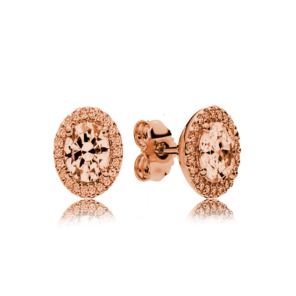 Aretes Pendientes Pandora Tipo Topo Brillantes Oro Rosa 286247CZ Oro Rosa 10k