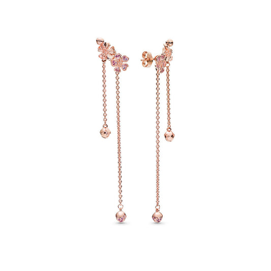 Aretes Pendientes Pandora Rose Colgantes de Flor de Durazno 288089NCCMX Plata 925