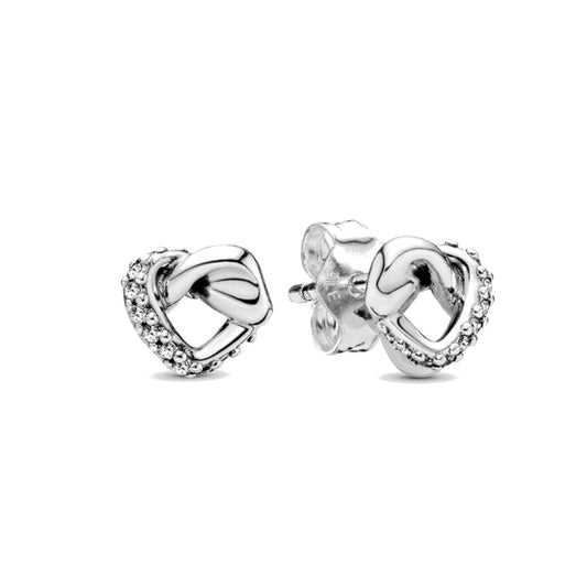 Aretes Pendientes Pandora Corazones Anudados 298019CZ Plata 925