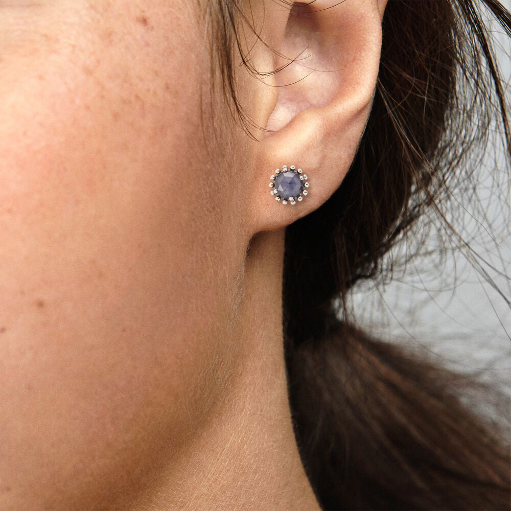 Aretes Pendientes Pandora Estrella de Medianoche con Cristal Azul 290561NBC Plata 925