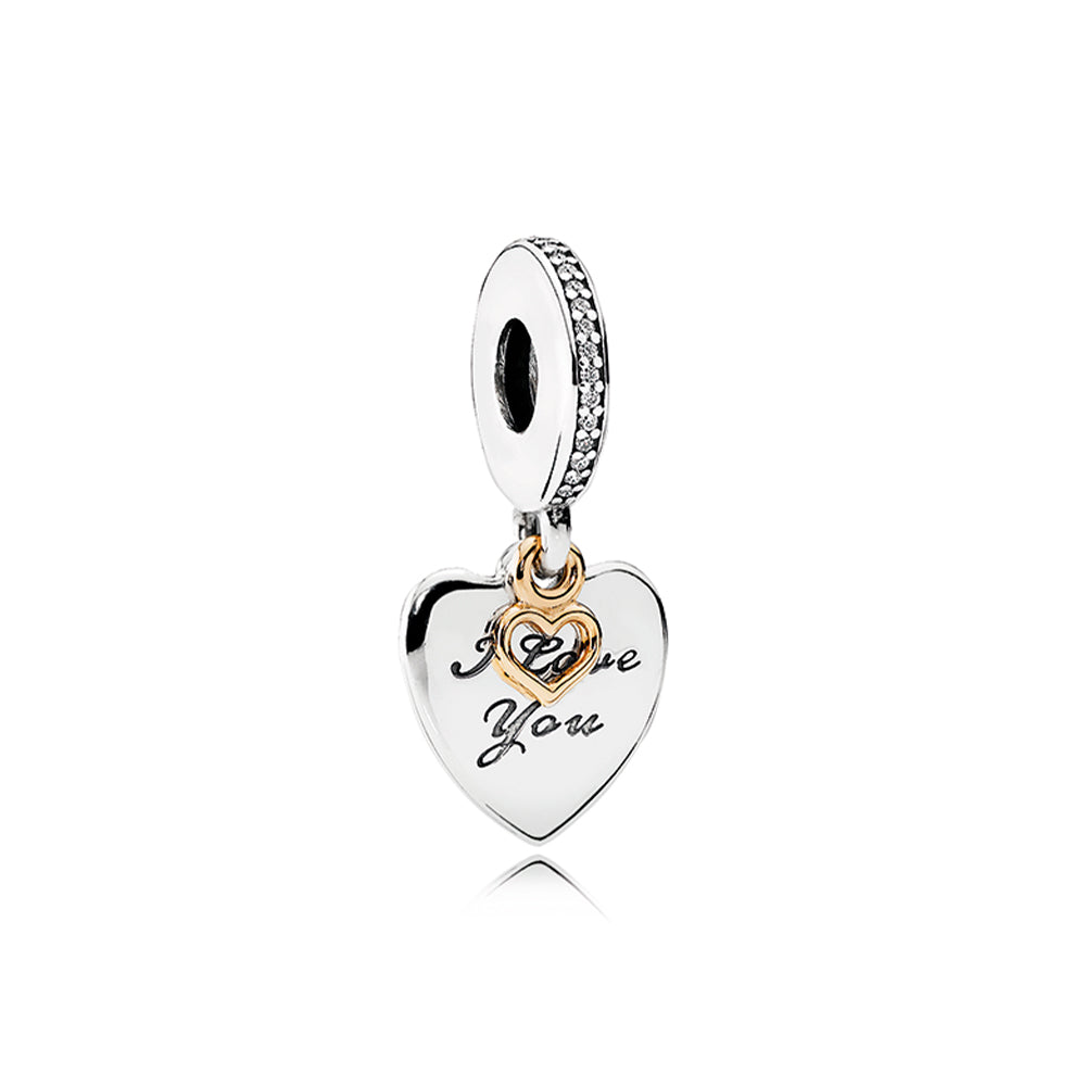 Charm Pandora Original para Mujer I Love you 792042CZ Plata