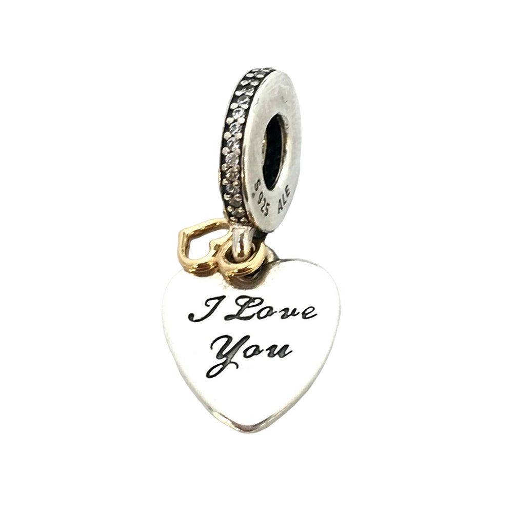 Charm Pandora Original para Mujer I Love you 792042CZ Plata