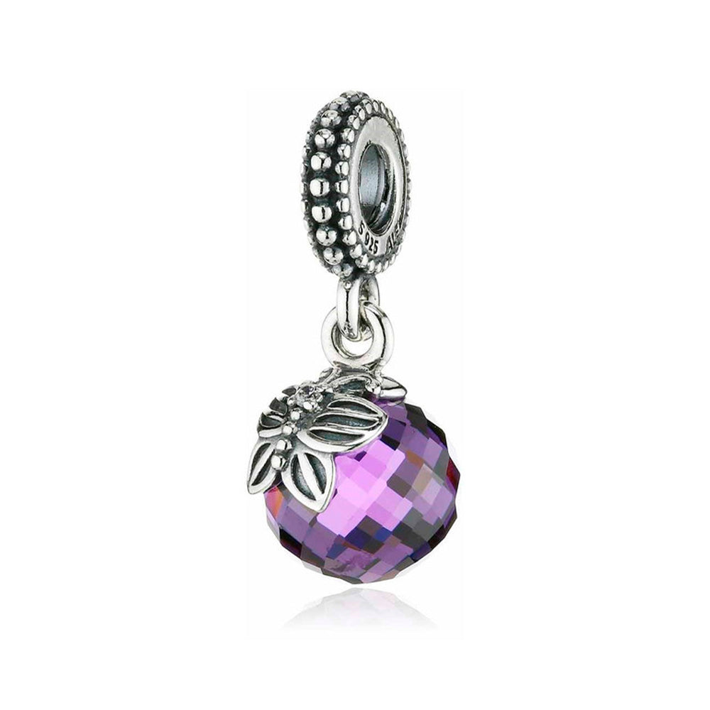 Charm Pandora Original para Mujer 791258ACZ Mariposa de la Mañana con Cuenta Morado en Zirconita