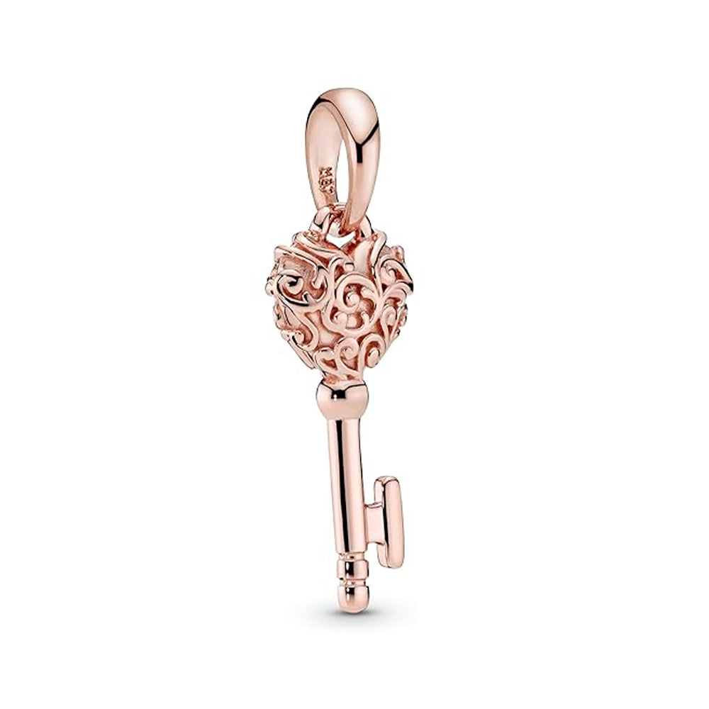 Charm Pandora Original para Mujer Bead Rose Gold key 387725 Oro rosa