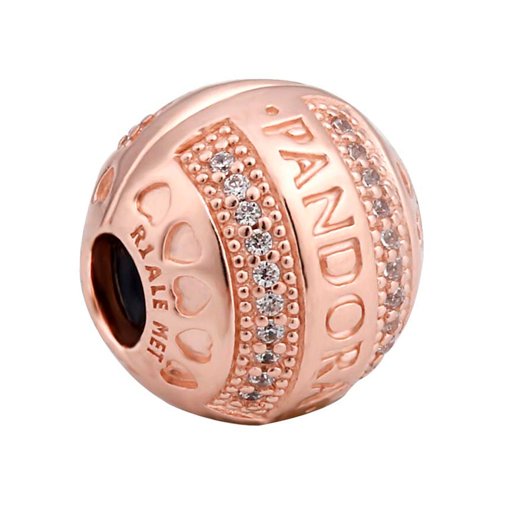 Charm Pandora Original para Mujer 787433CZ Circular Oro rosa