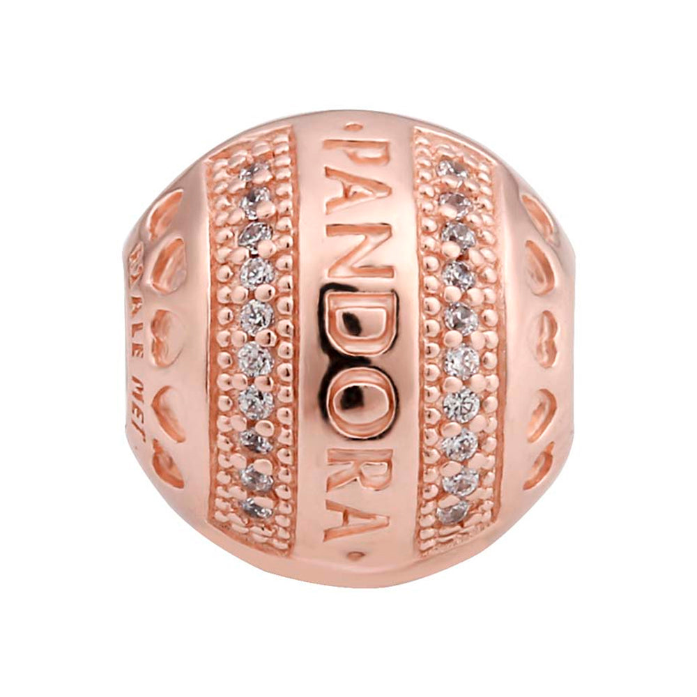 Charm Pandora Original para Mujer 787433CZ Circular Oro rosa