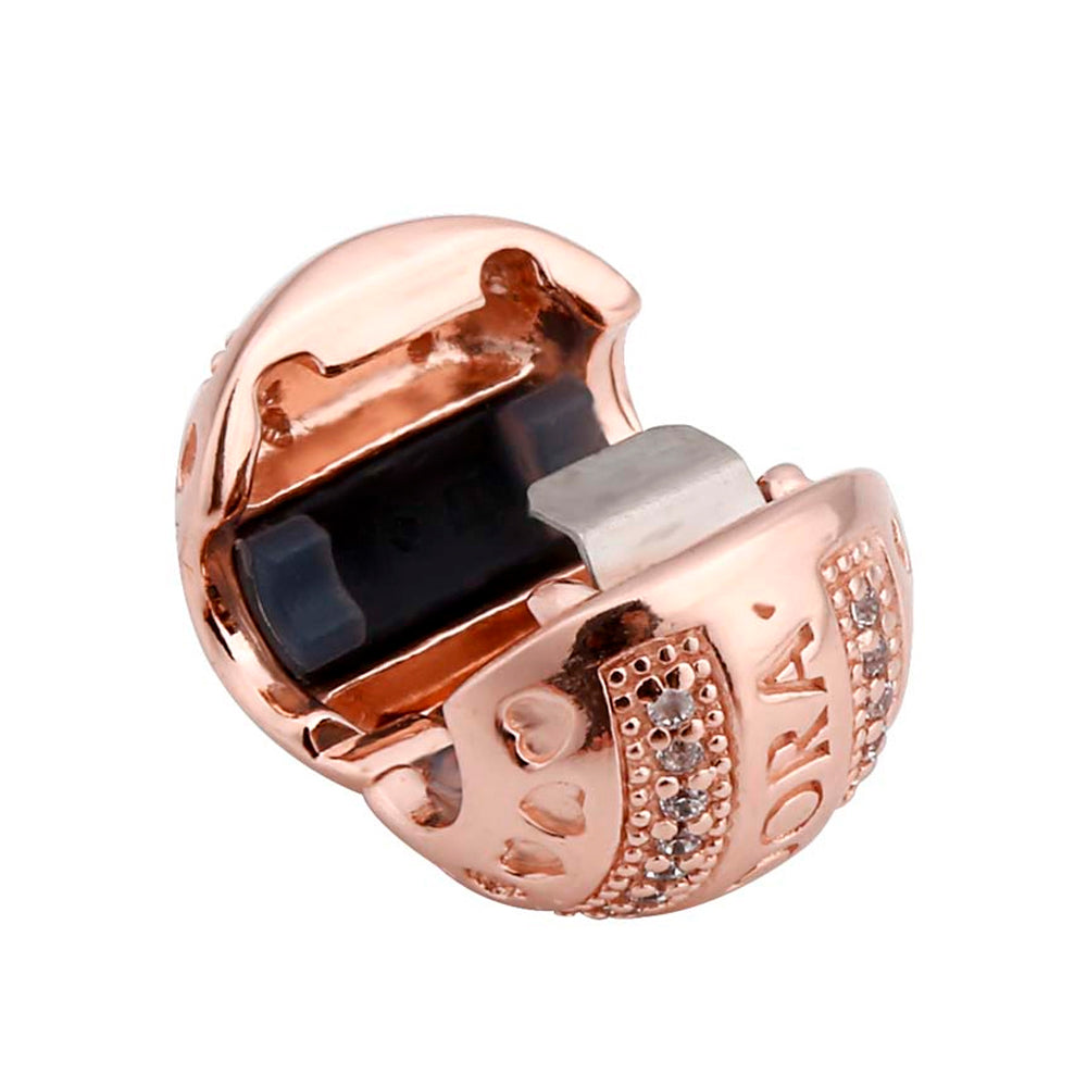 Charm Pandora Original para Mujer 787433CZ Circular Oro rosa