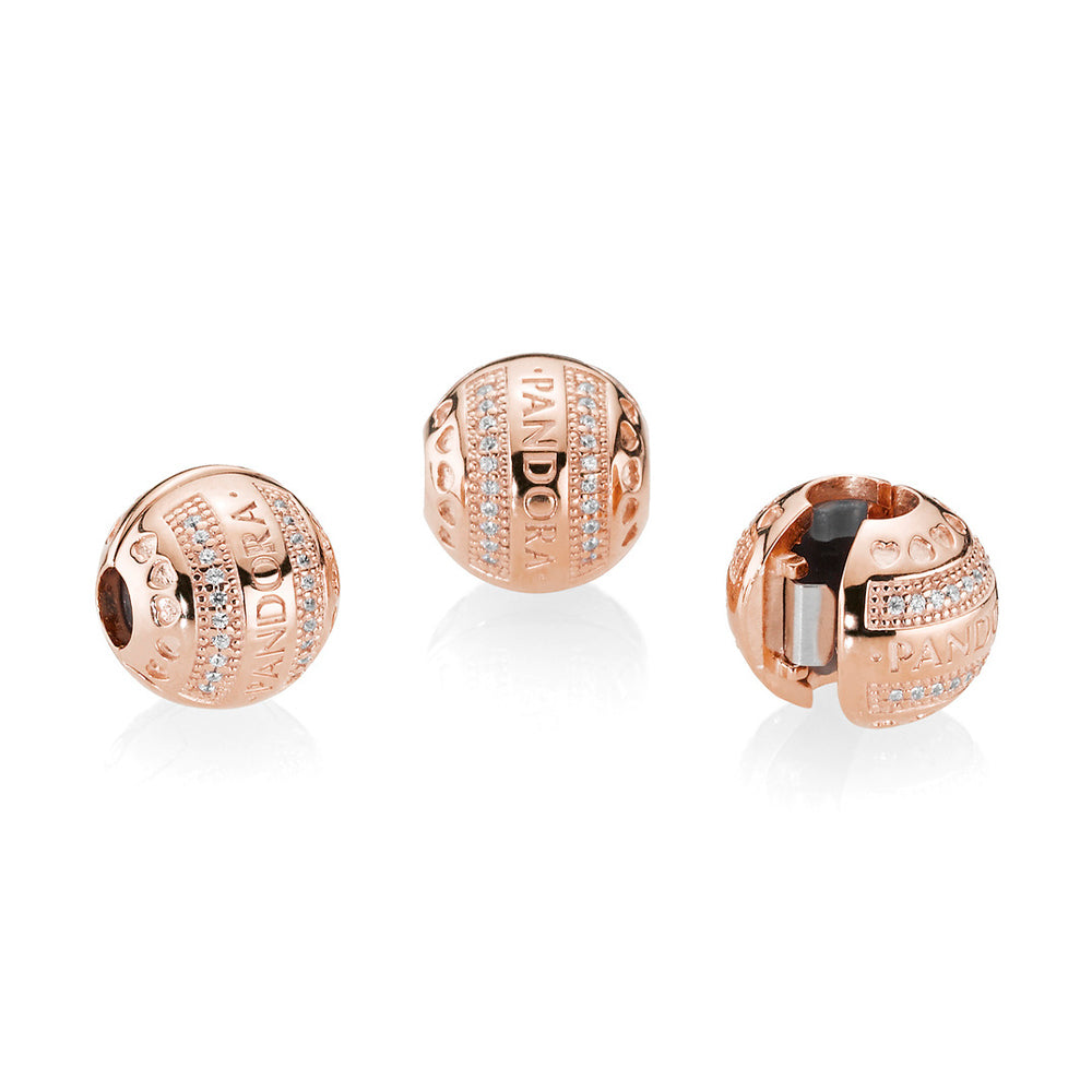 Charm Pandora Original para Mujer 787433CZ Circular Oro rosa