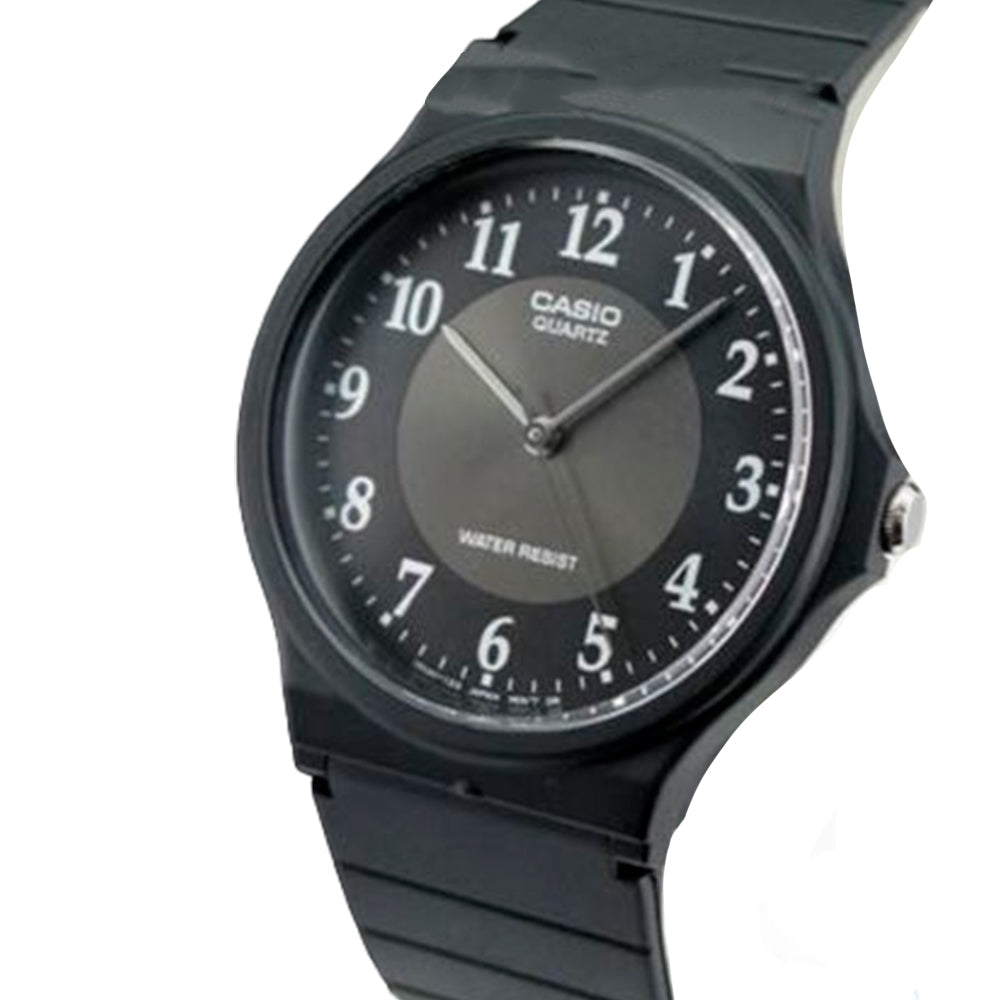 Reloj Analogo Casio Original Serie MQ-24-1B3LCF para Hombre en Silicona Color Negro