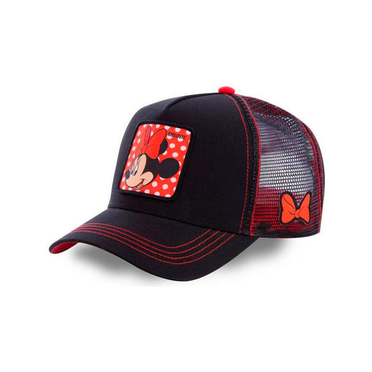 Gorra estilo Beisbol Snapback Malla Minnie Negro y Rojo