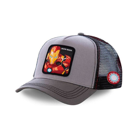 Gorra estilo Beisbol Snapback Malla Iron Man Gris y Negro