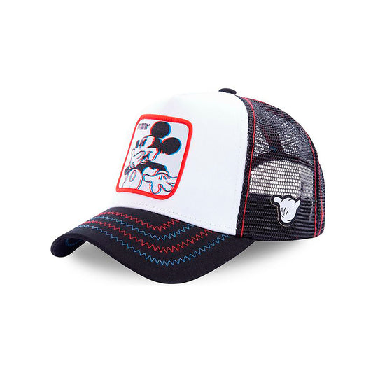 Gorra estilo Beisbol Snapback Malla Mickey Blanco Azul y Rojo