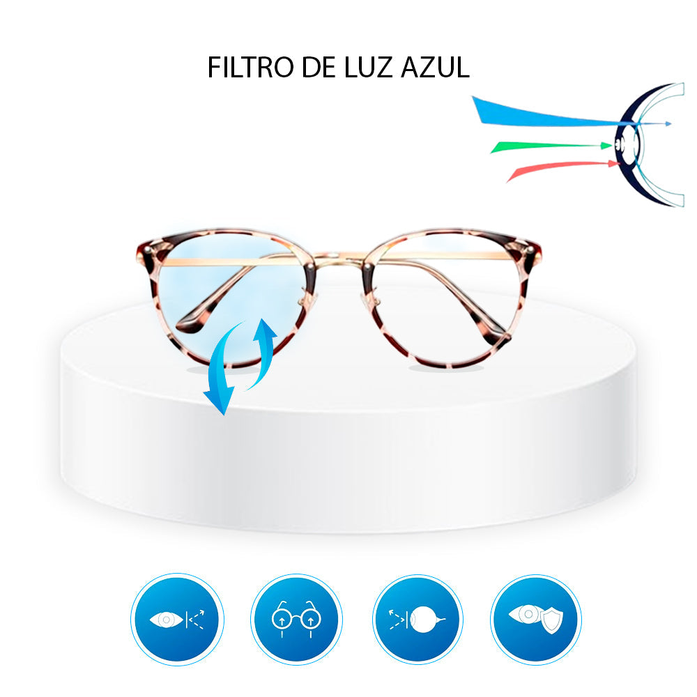 Lentes Oftalmicos Animal Print KSJZZKCJ Para Lectura con Filtro de Luz Azul Talla 51mm