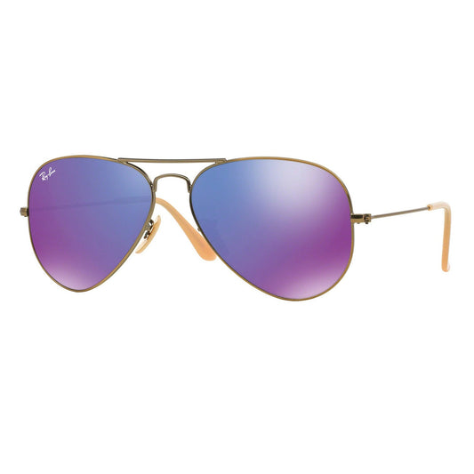 Lentes de Sol Ray Ban Aviador RB3025 167/1M Color Morado Espejado Talla 58mm