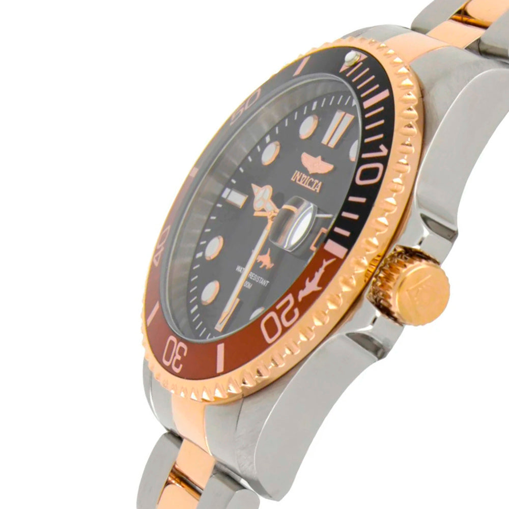 Reloj Análogo Invicta Original 44717 Pro Diver Hombre Acero Oro Rosa y Plateado