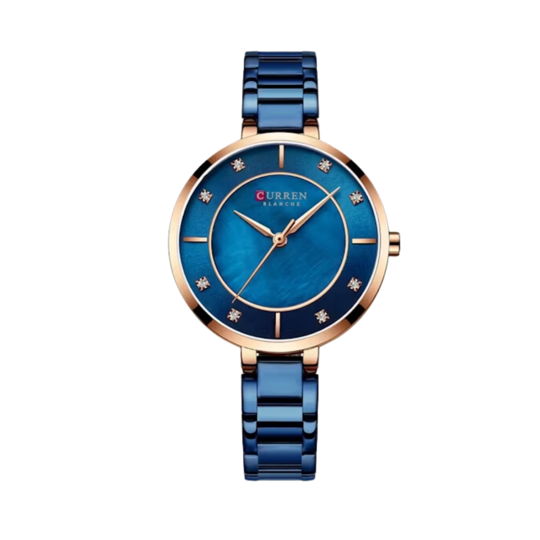 Reloj Análogo Curren Original KREc6103 para Mujer Acero Azul y Dorado