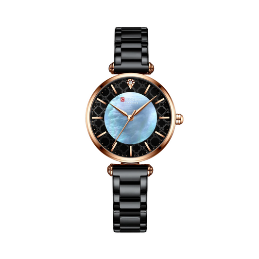 Reloj Análogo Curren Original KREd112001 para Mujer Acero Negro y Dorado