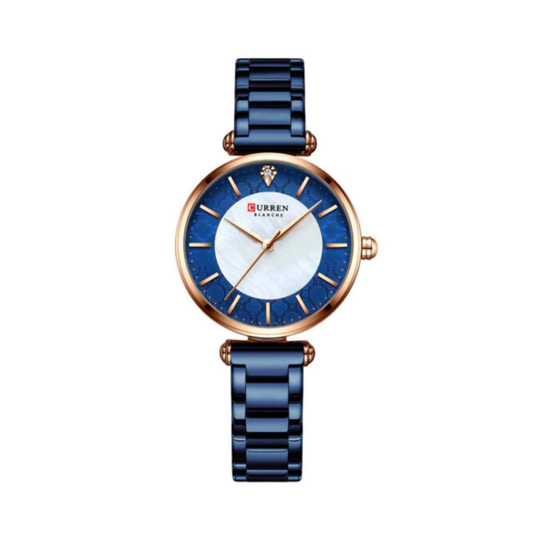 Reloj Análogo Curren Original KREd112021 para Mujer Acero Azul y Dorado