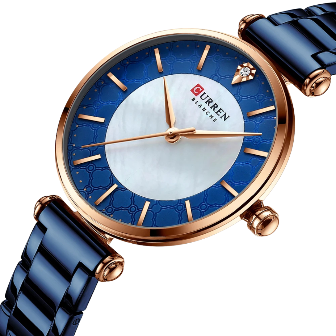 Reloj Análogo Curren Original KREd112021 para Mujer Acero Azul y Dorado