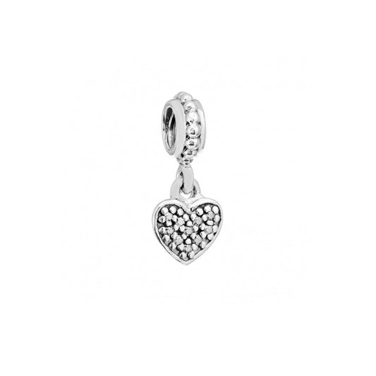 Charm Colgante Pandora Original para Mujer 791023CZ Pave Heart Sterling Plata s925