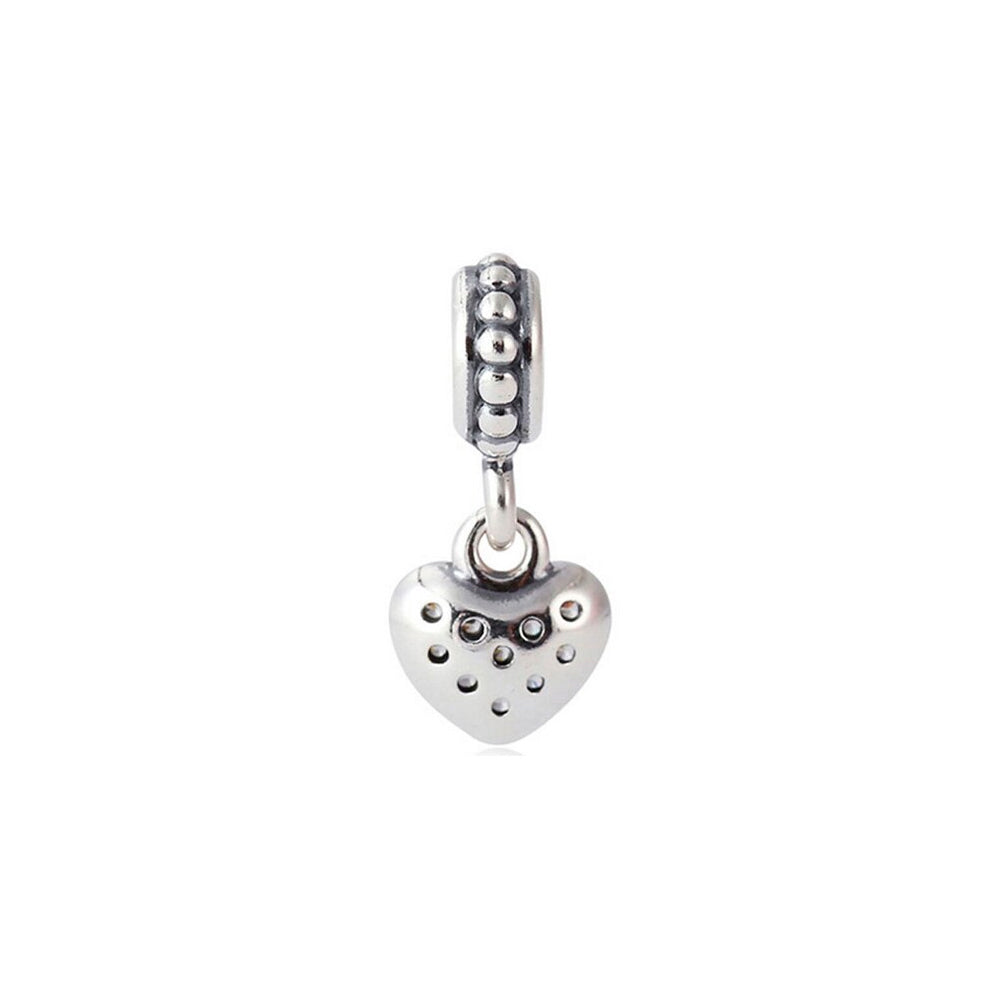 Charm Colgante Pandora Original para Mujer 791023CZ Pave Heart Sterling Plata s925