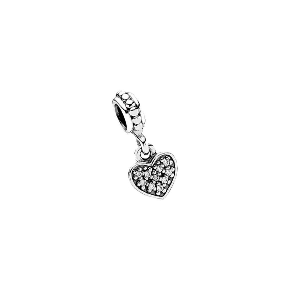 Charm Colgante Pandora Original para Mujer 791023CZ Pave Heart Sterling Plata s925