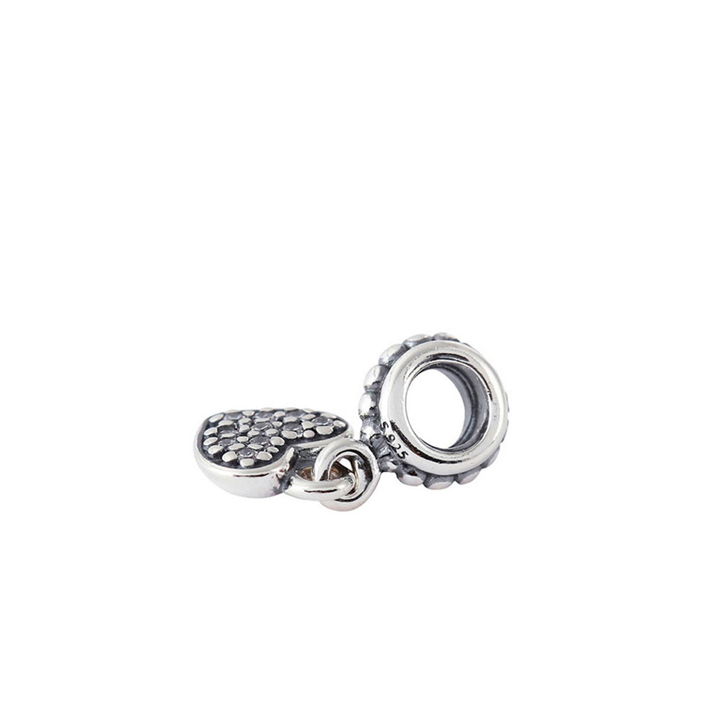 Charm Colgante Pandora Original para Mujer 791023CZ Pave Heart Sterling Plata s925