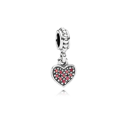 Charm Colgante Pandora Original para Mujer 791023CZR Pave Heart Sterling Plata s925