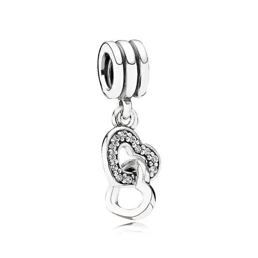 Charm Colgante Pandora Original para Mujer 791242CZ Corazónes Entrelazados Plata s925