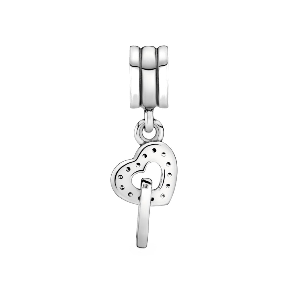 Charm Colgante Pandora Original para Mujer 791242CZ Corazónes Entrelazados Plata s925