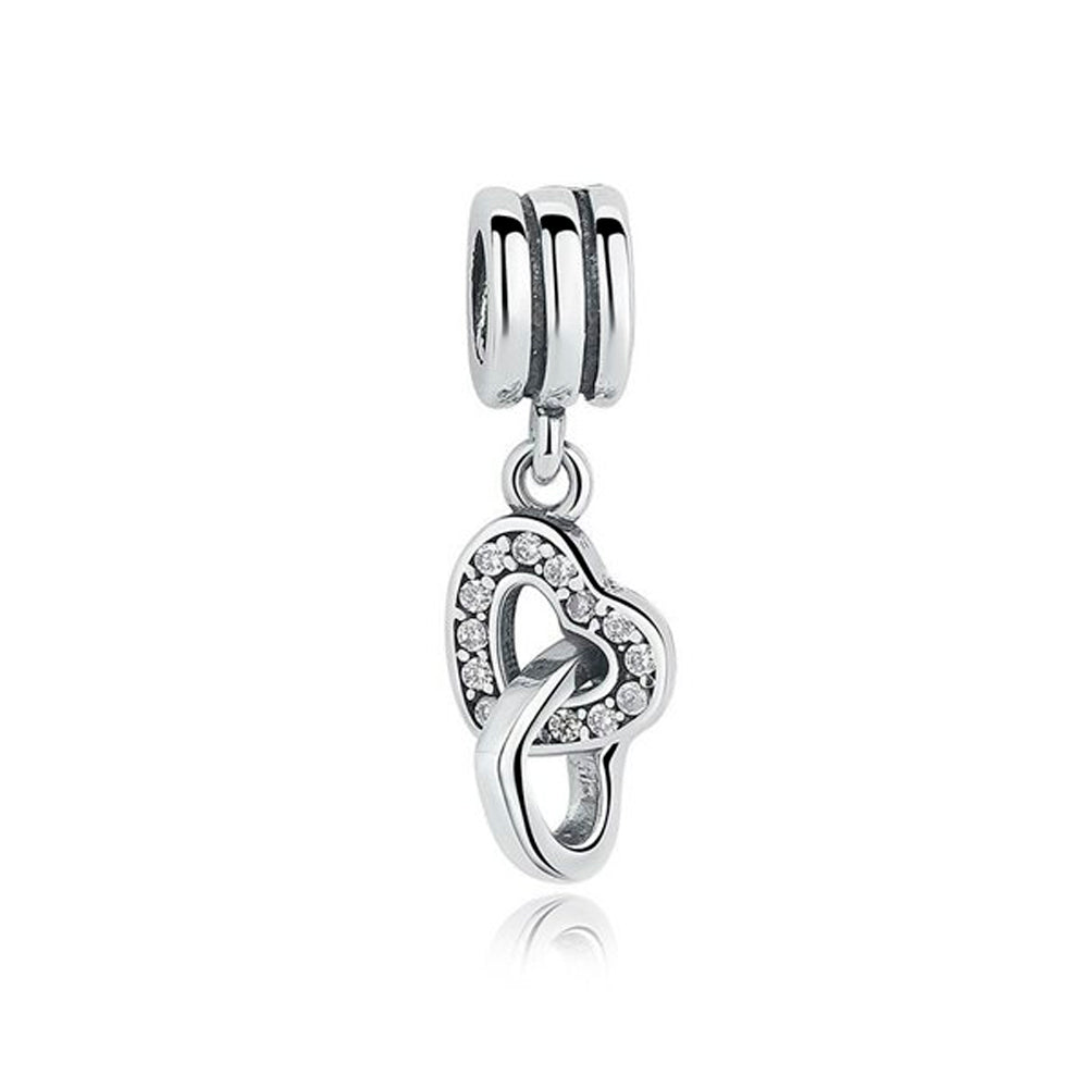 Charm Colgante Pandora Original para Mujer 791242CZ Corazónes Entrelazados Plata s925