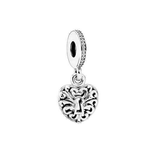 Charm Colgante Pandora Original para Mujer 791876CZ Intricate Heart Lock s925