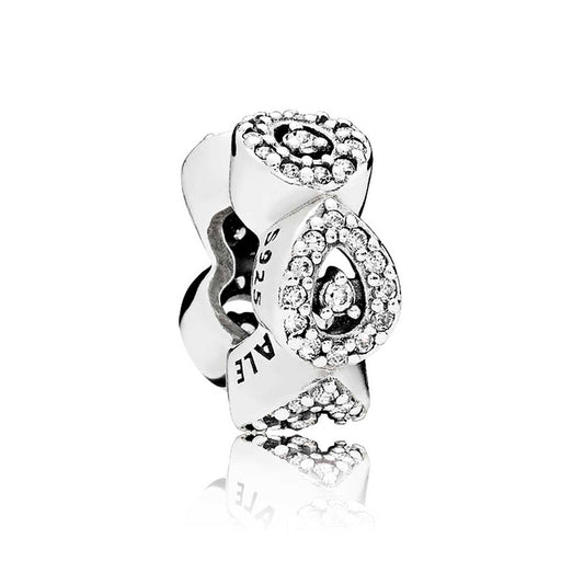 Charm Pandora Original para Mujer 796270CZ Lagrima Espaciador con Zirconia Cubico Claro