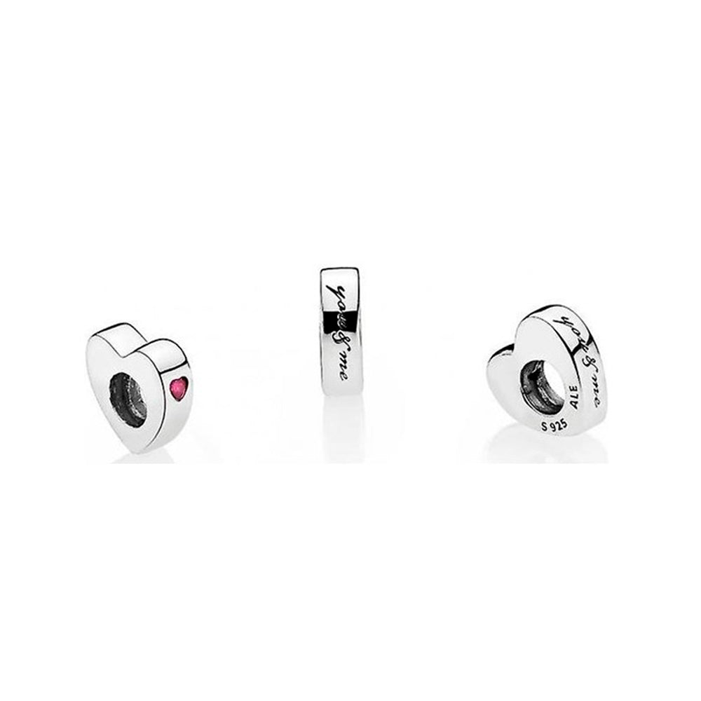 Charm Pandora Original para Mujer 796559CZR Dos Corazones Espaciador