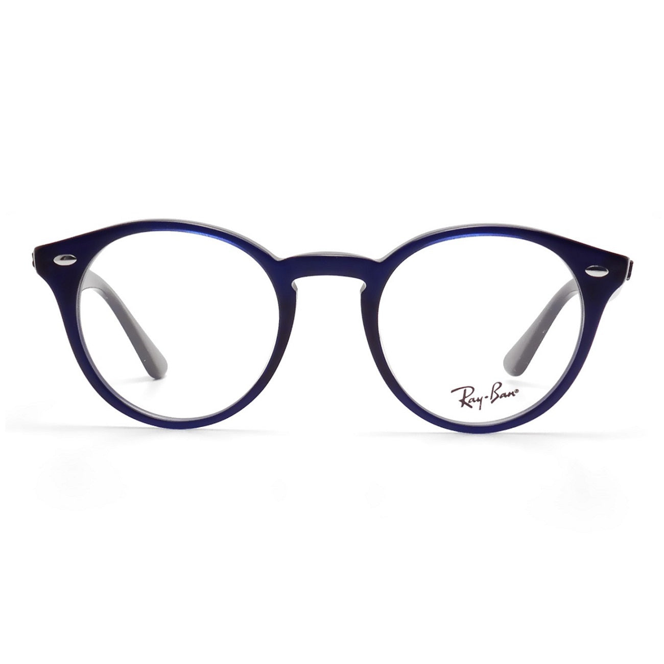 LENTES DE MEDIDA OFTÁLMICO MONTURA RAY BAN RB2180V 2013 ROUND AZUL TRANSLÚC